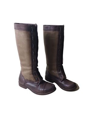 Diba Two-Tone Brown and Tan Over-the-Knee Riding Boots